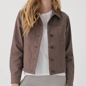 NWT XS Taupe Pact Organic Cotton Women's Stretch Denim Jacket